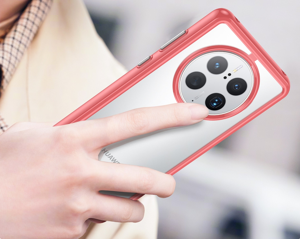 Защитный чехол с красными рамками для телефона Huawei Mate 50 Pro, мягкий отклик кнопок