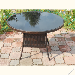 Стол из искусственного ротанга ЭММА «EMMA» Dark Brown D105 см