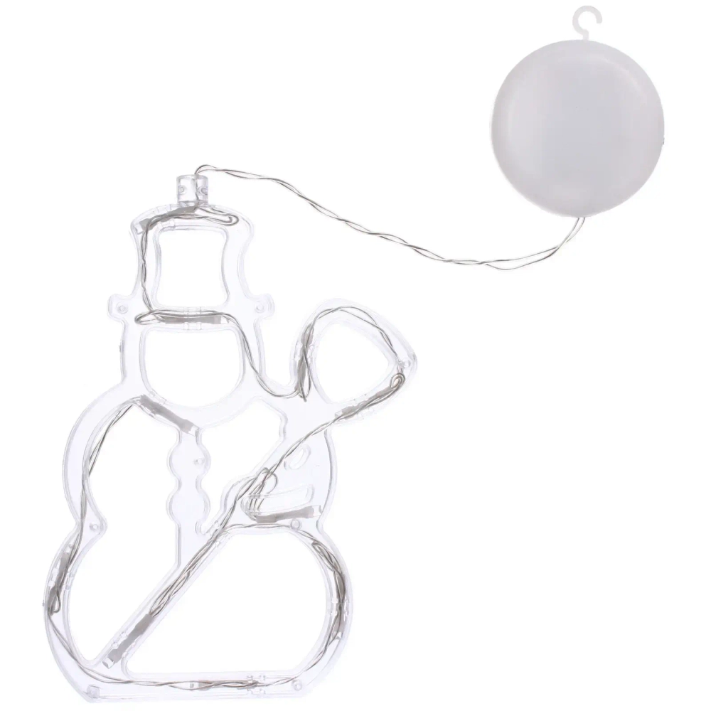 Фигура светодиодная «Снеговик» 13х18 см (батарейки 3 ААА), 1 реж, Белый