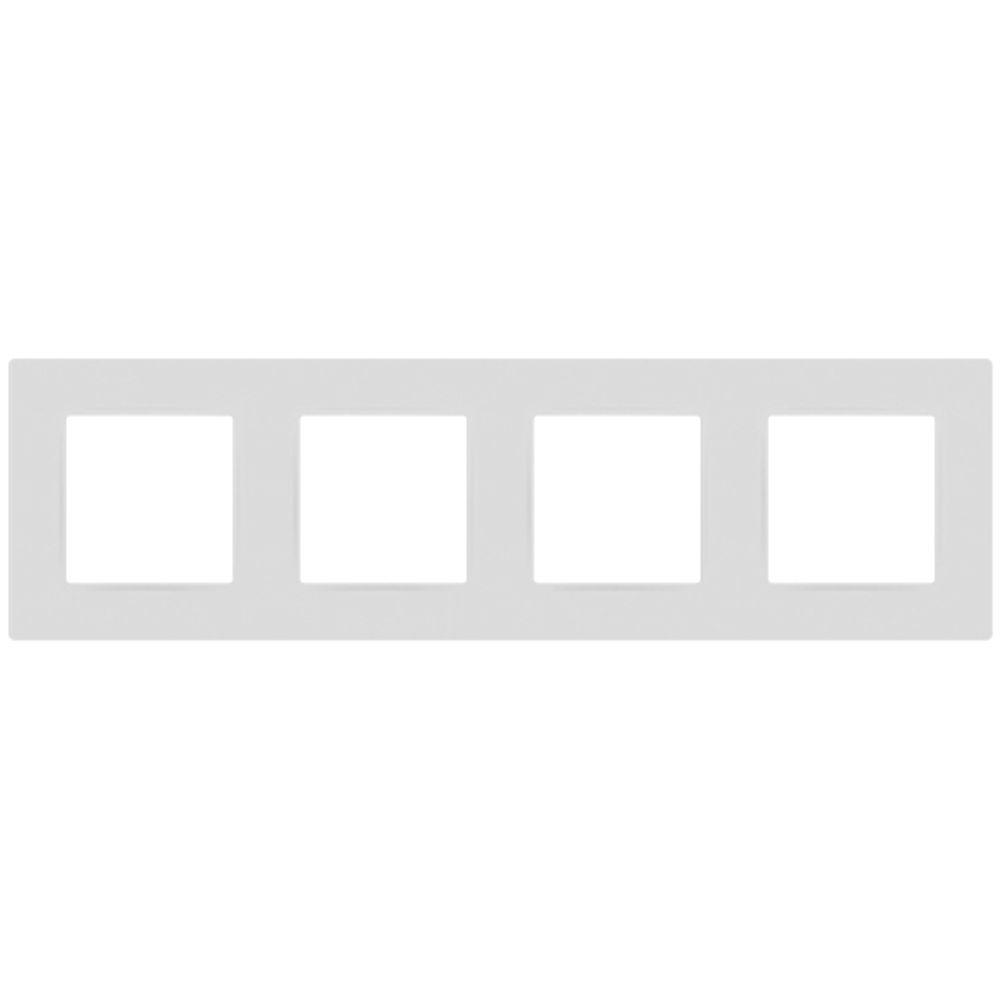 Рамка для розеток и выключателей ЭРА Серия 12 12-5204-01М на 4 поста, Классик, белый матовый