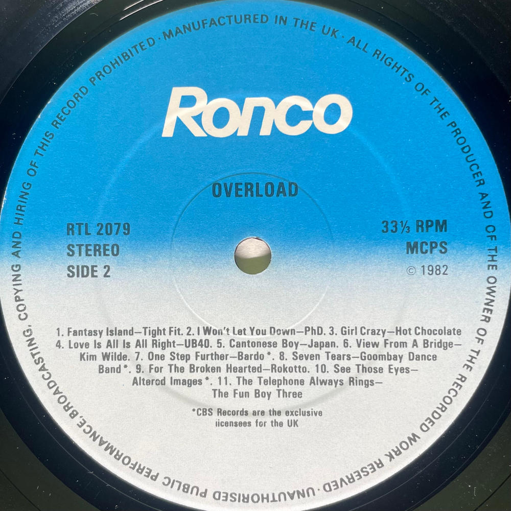 Сборник Overload (Англия 1982г.)