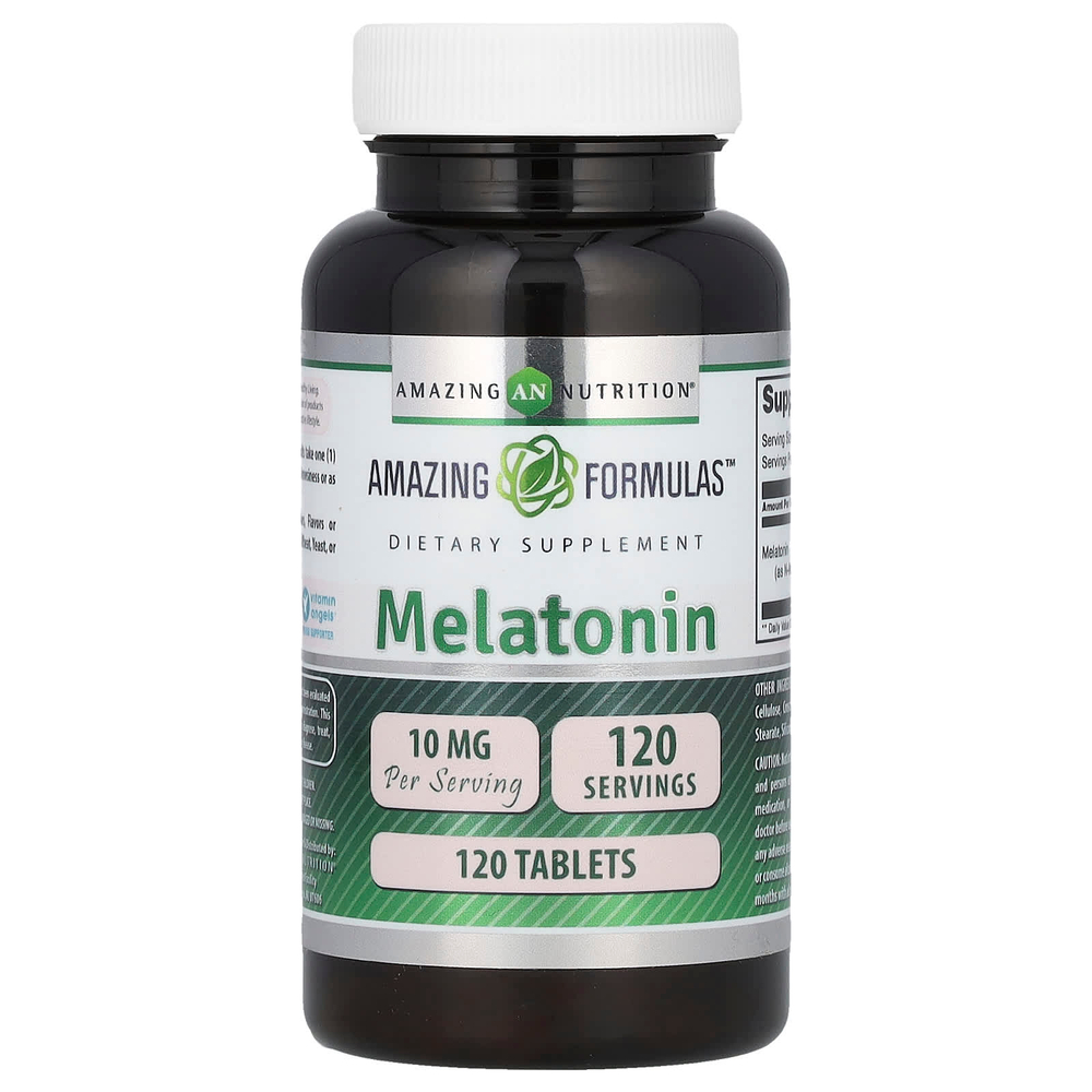 Amazing Nutrition, Мелатонин, 10 мг, 120 таблеток
