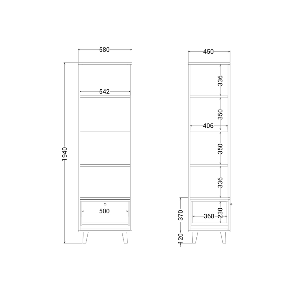 Узкий стеллаж TW163