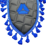 Вымпел тройной Sitrak (экокожа, черный с синей вышивкой)