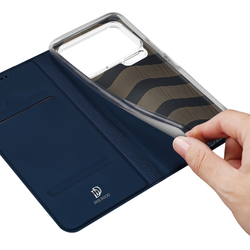 Чехол книжка из PU кожи синего цвета для Xiaomi 17 Pro Max, серия Skin Pro Series от Dux Ducis
