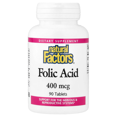 Natural Factors, фолиевая кислота, 90 таблеток