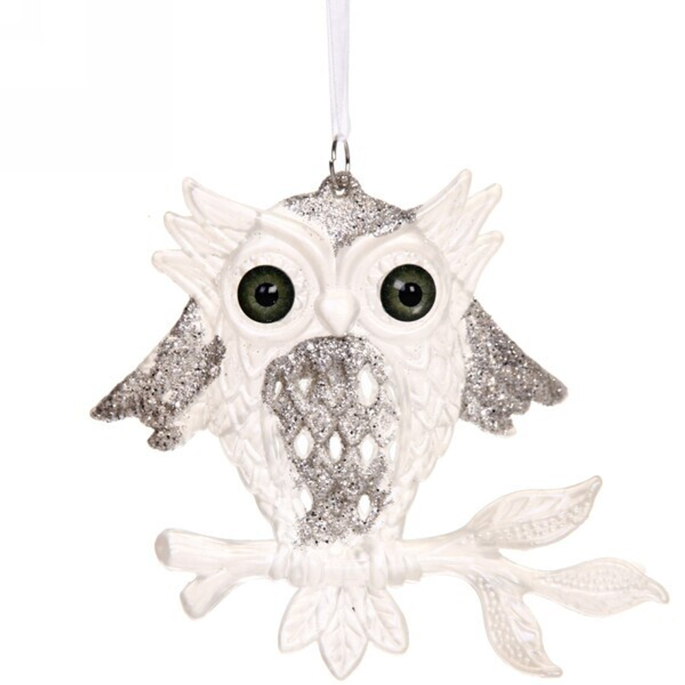 Подвеска «Сова сказочная» 14 см, белый