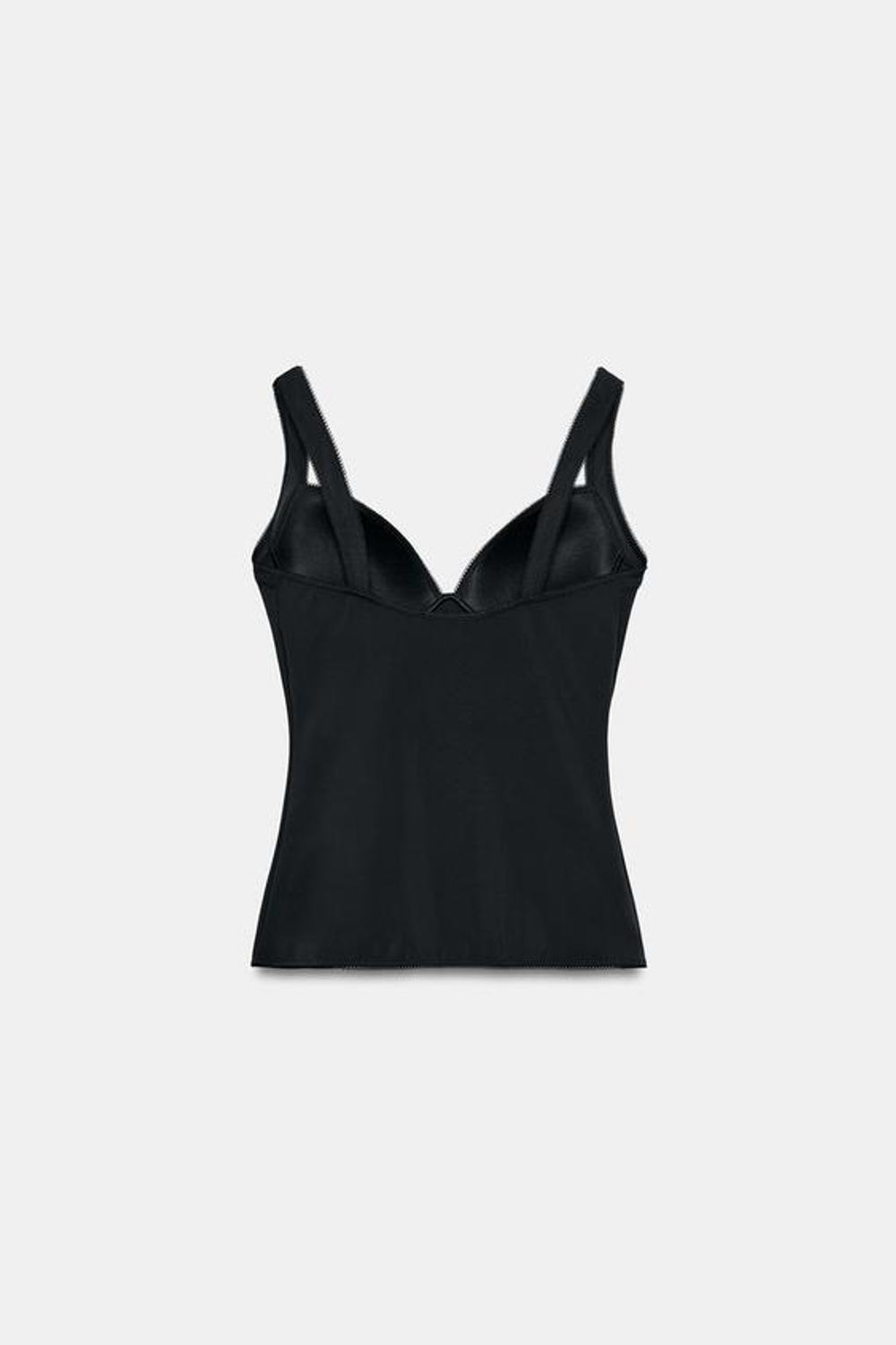 ZARA КОМБИНИРОВАННЫЙ ТОП ИЗ ПОЛИАМИДА, ЧЕРНЫЙ