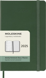 Еженедельник на 2025 год Moleskine Classic (DHK1512WN2) 9х14см твердая обложка зеленый