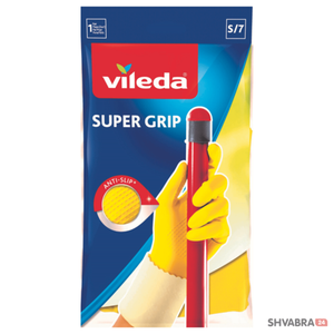 Перчатки Виледа Супер Грип S с хлопком (Vileda Super Grip S)