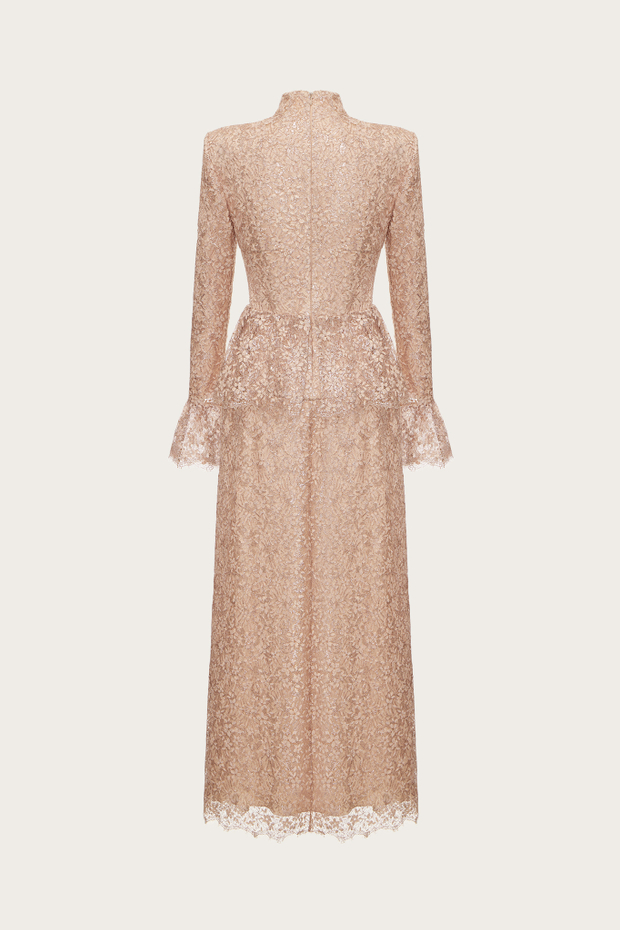 ПЛАТЬЕ МАКСИ ИЗ ШЕЛКА И КРУЖЕВА