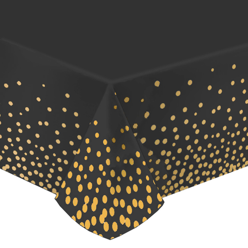 Скатерть "Конфетти Золотые на черном" с золотой печатью 1,83*1,37 м / 1 шт.
