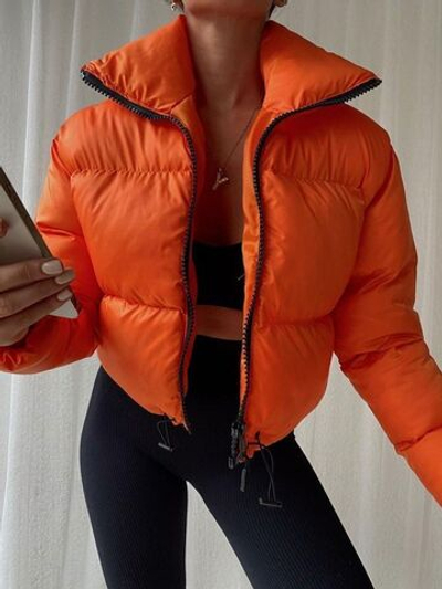 Куртка короткая оранжевая