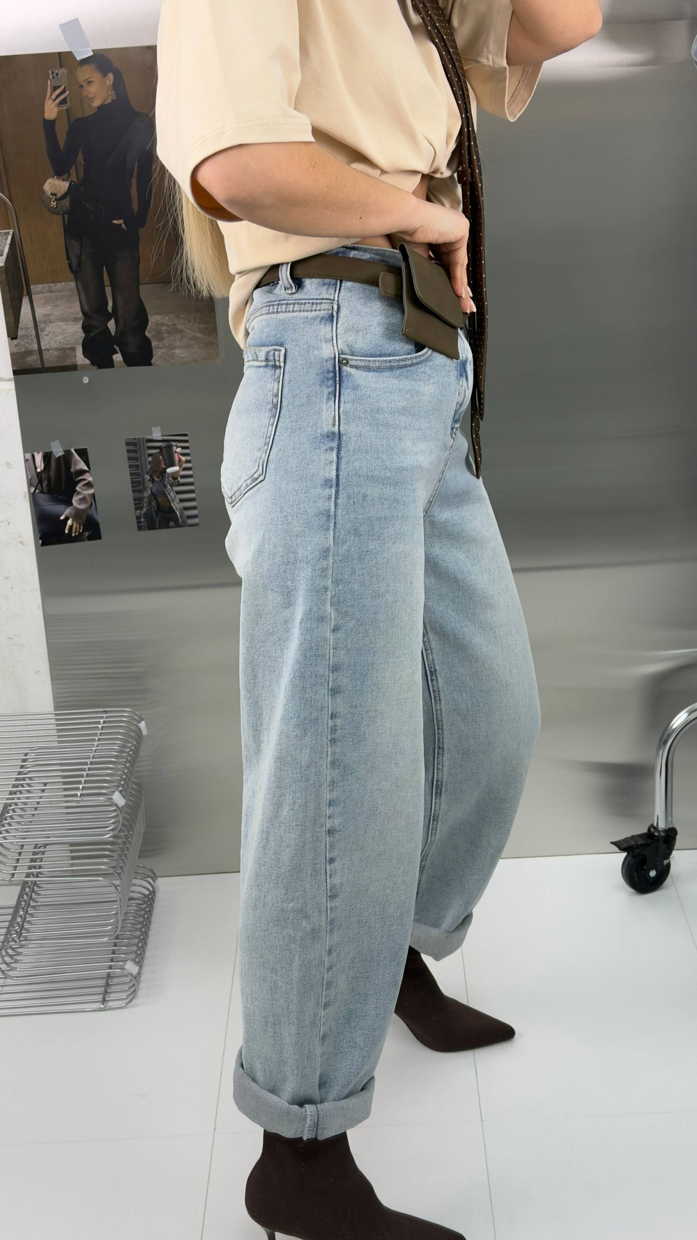 Брюки джинсовые женские арт. 73666 цвет "голубой"