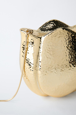 ZARA СУМКА-ТЮЛЬПАН, ЗОЛОТИСТЫЙ