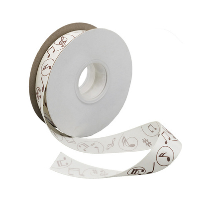 Лента атласная ‘Ноты’, 22мм цв. A2-004 кремовый