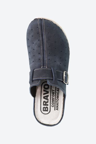 701 | "Aleksandra" | Темно-синие женские медицинские сабо с закрытым носом