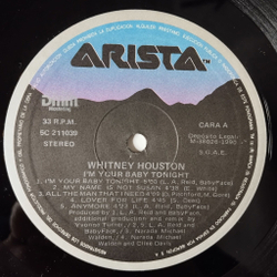 Винтажная виниловая пластинка LP Whitney Houston I'm Your Baby Tonight (Spain 1990) Lover For Life