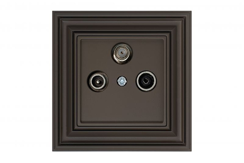 Розетка TV SAT R проходная коричневый матовый LIREGUS RETRO