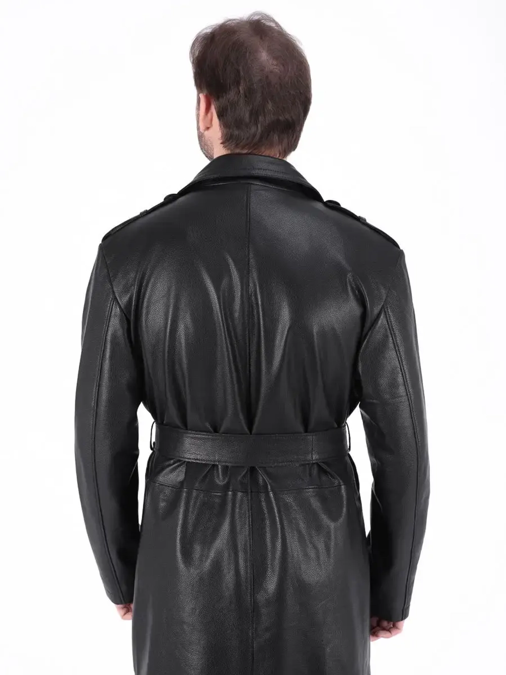 Плащ мужской длинный  из натуральной кожи Турция