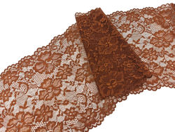 Эластичное кружево, 22 см, коричневое, (Арт: EK-2715), м