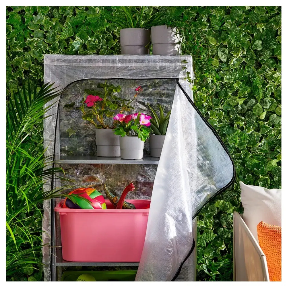 Стеллаж c чехлом - IKEA HYLLIS, 180х27х140 см, оцинкованный, ХИЛЛИС ИКЕА