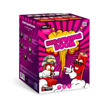 Батарея салютов Новогодний BOOM (25/1,2) Z2062