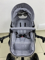 Детская коляска 3в1 LUXMOM 555-W чёрный текстиль