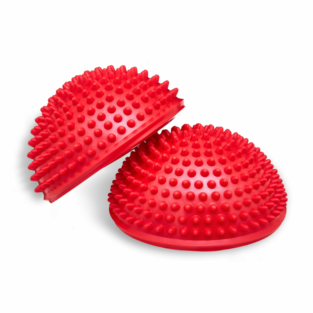 Полусфера массажно-балансировочная (набор 2 шт) красный
