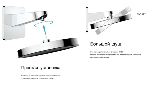Верхний душ Vincea Инспаер (Inspire) VSHD-3I3CCH, хром