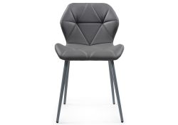 Стул на металлокаркасе Вальд экокожа серый / серый глянец
