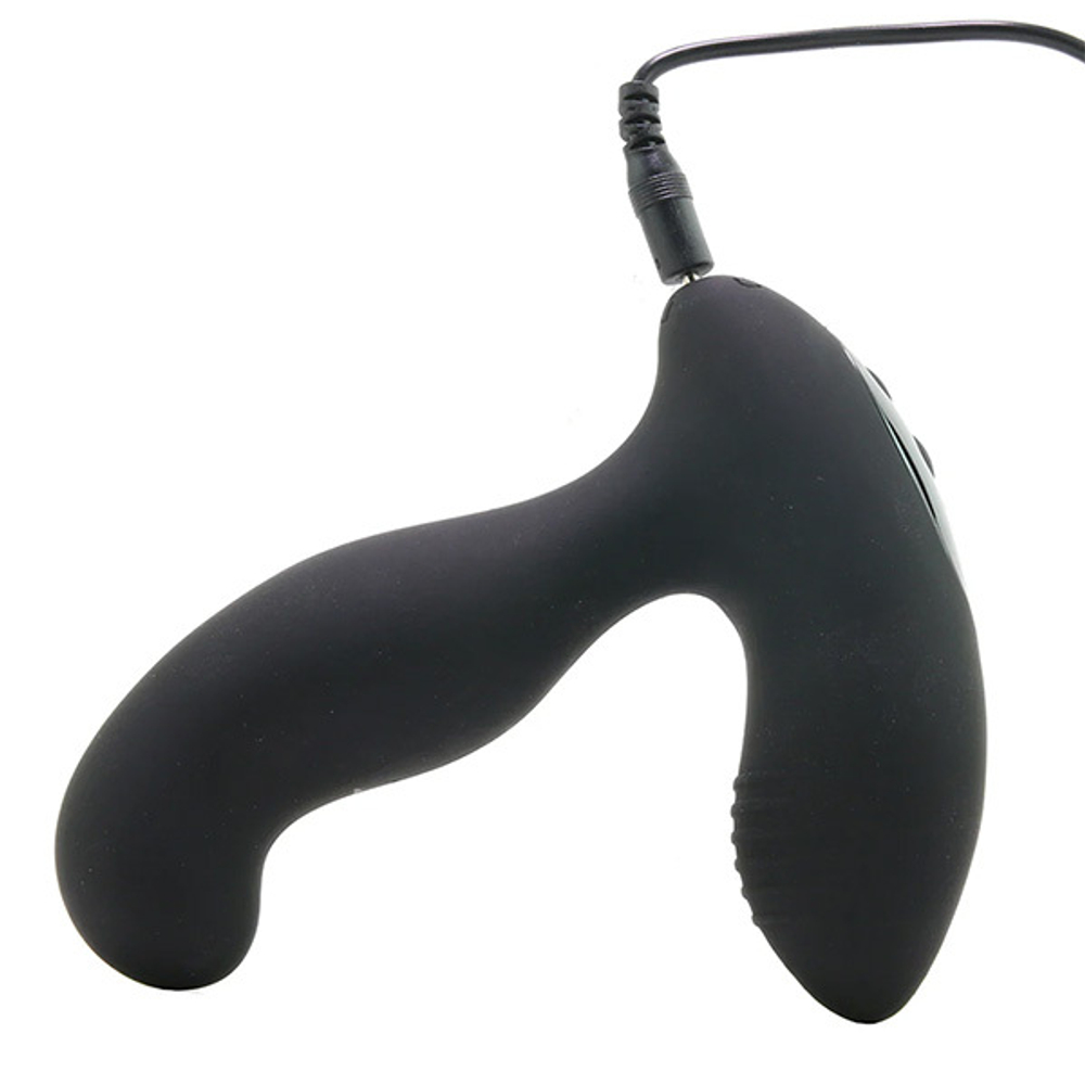 Черный силиконовый вибромассажер простаты 13,3см с электростимуляцией PipeDream Anal Fantasy Elite Electro Stim Prostate Vibe 4784-23