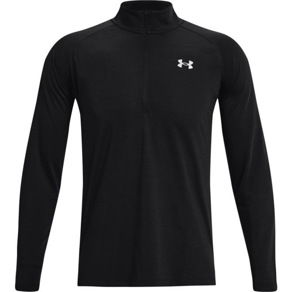 Мужская теннисная футболка теннисная Under Armour Men's UA Streaker Run 1/2 Zip - черный