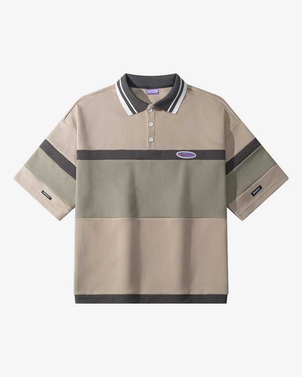 Поло темно-песочный/ темно-серый - фото 2