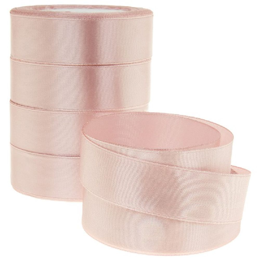 Лента атлас 2.5см*22.85м ПУДРОВО-РОЗОВЫЙ