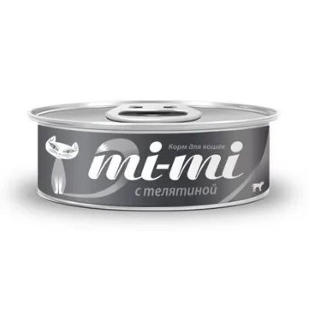 Консервы MI-MI для кошек и котят с телятиной - 80 гр