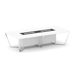 Steel Meet Стол переговорный прямоугольный MM-PR.B.SP-12 Белый Бриллиант/Графит Глянец/Нержавеющая С