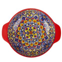 Салатник с ручками " " (красный) 25х20,5х6см v=1200мл (min6) (транспортная упаковка)