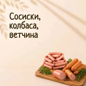 Сосиски, колбаса, ветчина
