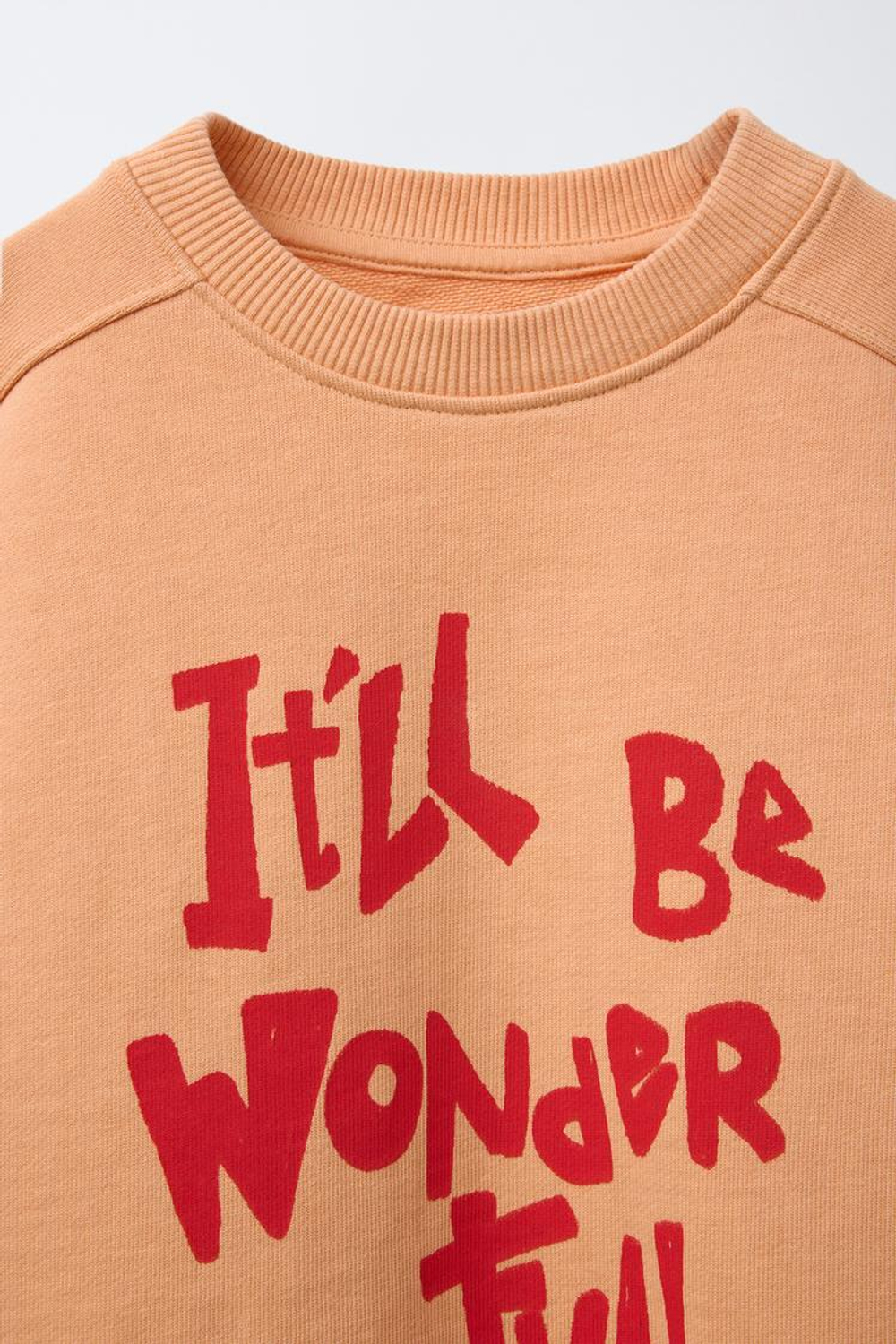 ZARA ТОЛСТОВКА С НАДПИСЬЮ, ОРАНЖЕВЫЙ