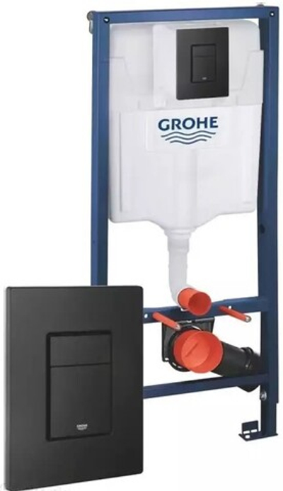 Инсталляция Grohe Rapide SL 38811KF0 клавиша смыва черный матовый