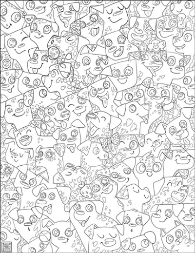 Цифровое панно ID Wall Раскраска "Веселые щенки"