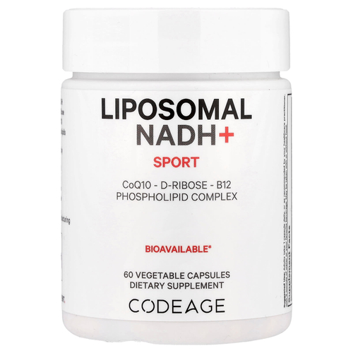 Codeage, Sport, Liposomal NADH+, липосомальный НАД, 60 растительных капсул