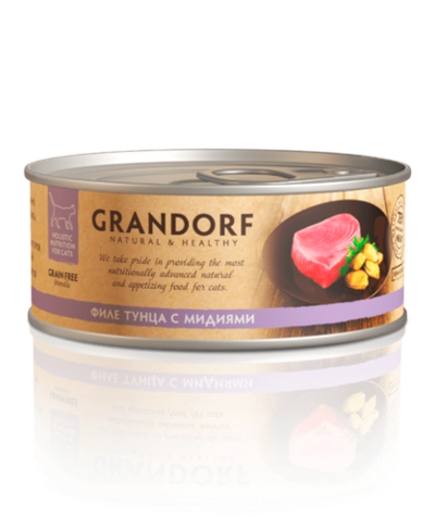 Грандорф Консервы для кошек Филе тунца с мидиями 70 гр.