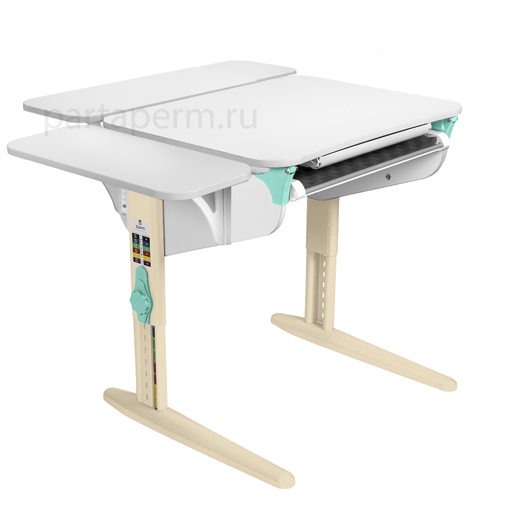 Растущая парта Дэми СУТ 44 с лотком и полками СУТ.32.250 и СУТ.45.310 (1000×715 мм)