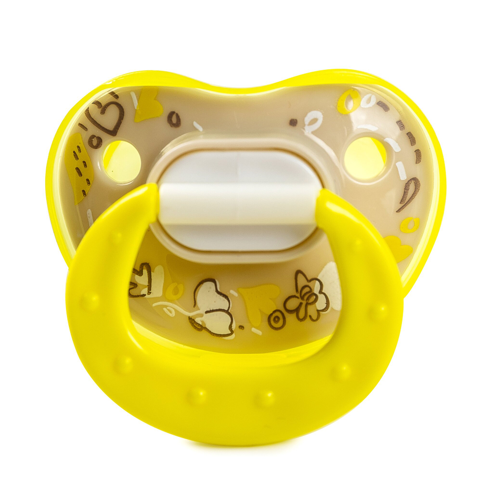 Соска-пустышка с футляром силиконовая адаптированной формы 1 шт. ПОМА с 4 месяцев, жёлтый