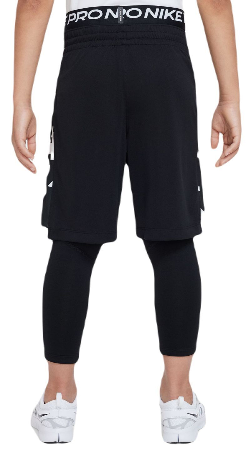Штаны для мальчика теннисные Nike Pro Warm Dri-FIT Full Length Tight - black/black/white