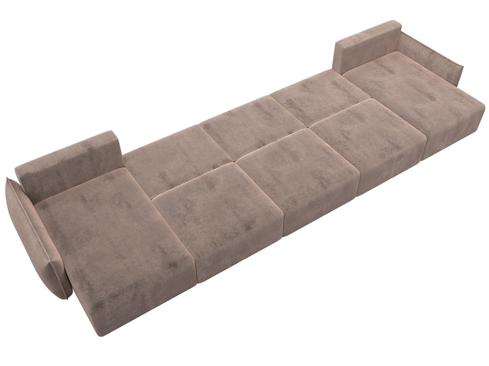 Диван П-образный Лига-051 НПБ МегаЛонг ВЕЛЮР TOWER 05 бежевый