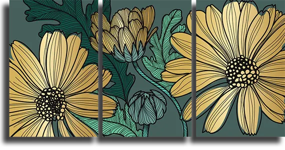 Модульная картина "Цветочный узор"