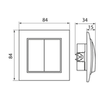 МИНСК Выключатель в сборе с/у, 2 клавиши, с/инд. 10А, 230В, IP20, белый. ERV10-123-10, 221336